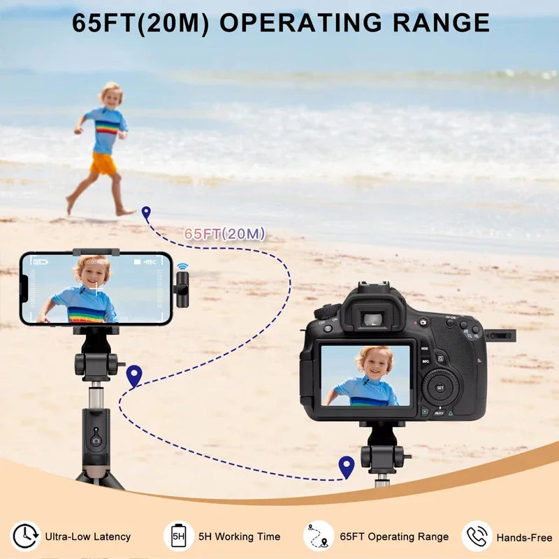Microphone Wireless Lavalier Microphone for Live Streaming Mic For iPhone/Android