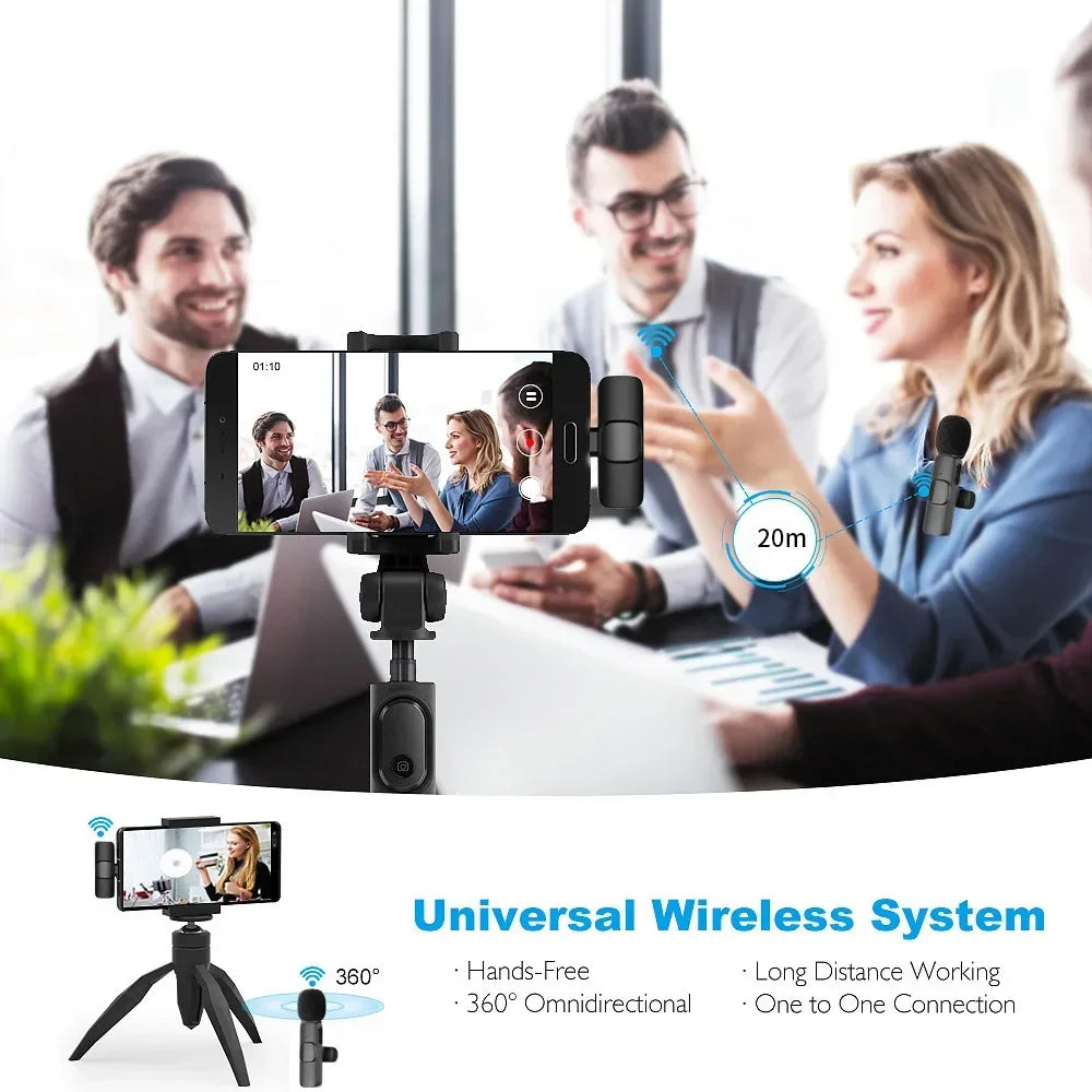 Microphone Wireless Lavalier Microphone for Live Streaming Mic For iPhone/Android
